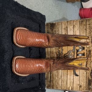 Alfa Cowboy Boot "Estilo" Redish Orange Brown Color Size 9